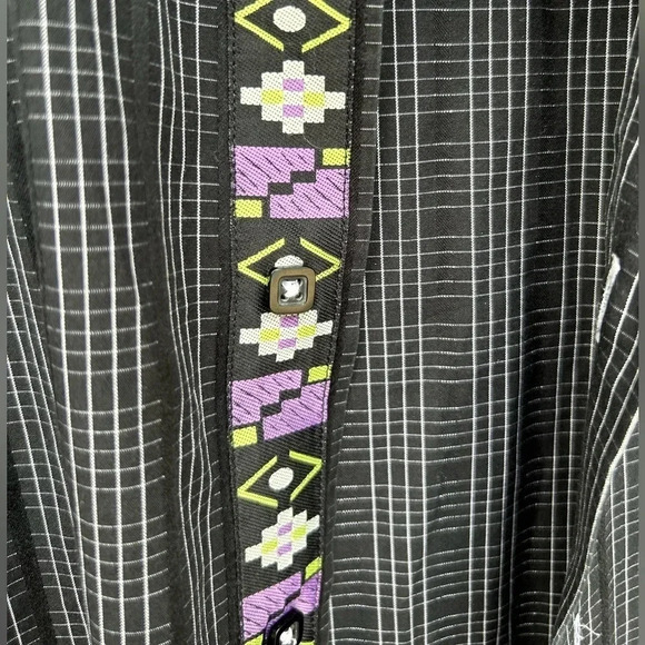 Visconti Uomo Men’s Black Stripe Long Sleeve Button Up Shirt Flip Cuff Size L - Picture 8 of 11